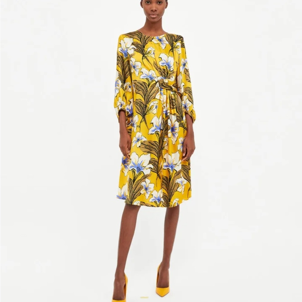 Zara Floral Yellow Dress